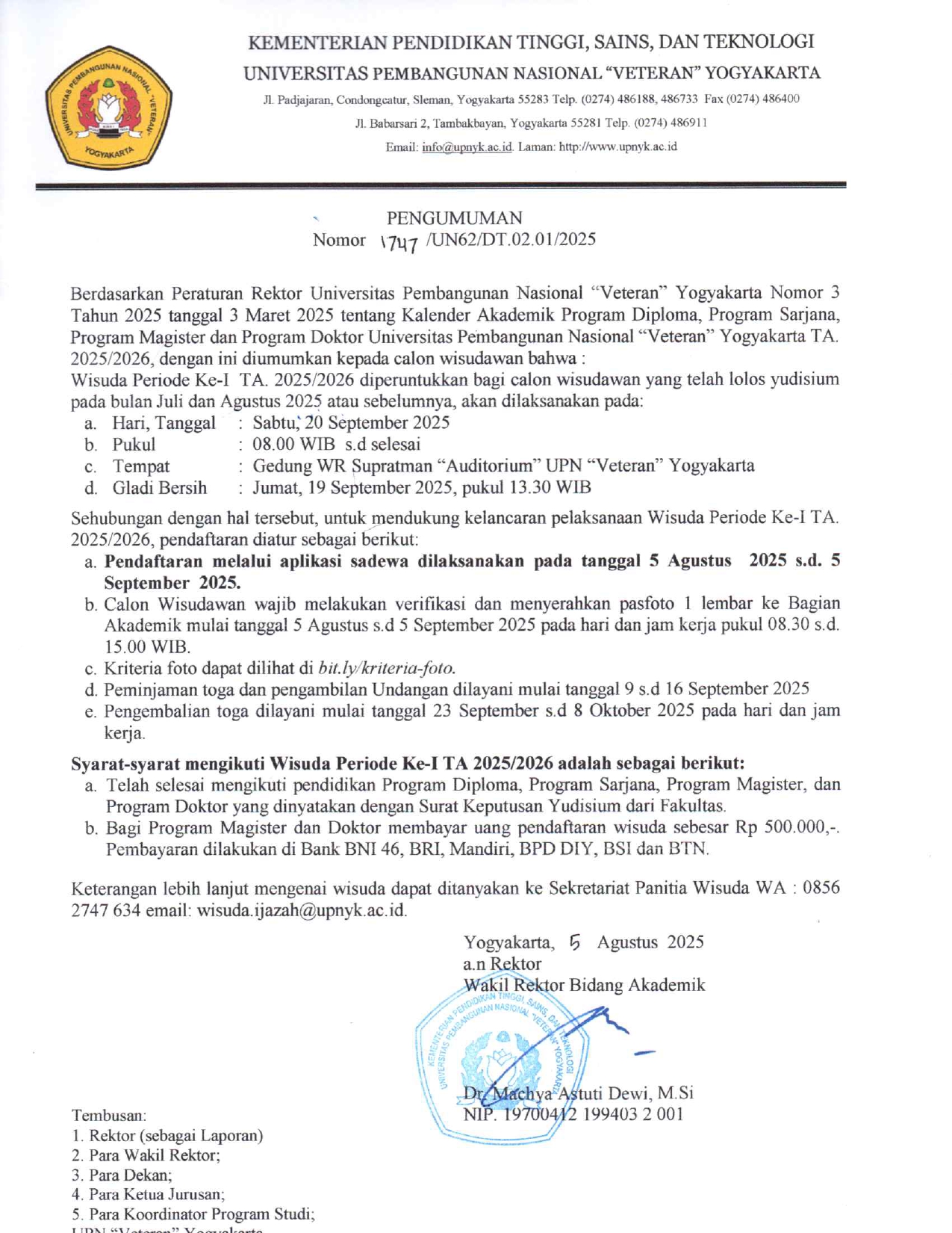 WISUDA PERIODE I TA 2025/2026